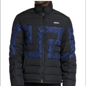 Versace black and blue puffer jacket